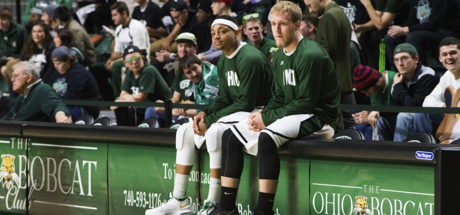 Ohio University sitting basketball players