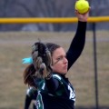 Leanne Bachman pitching for Ohio softball