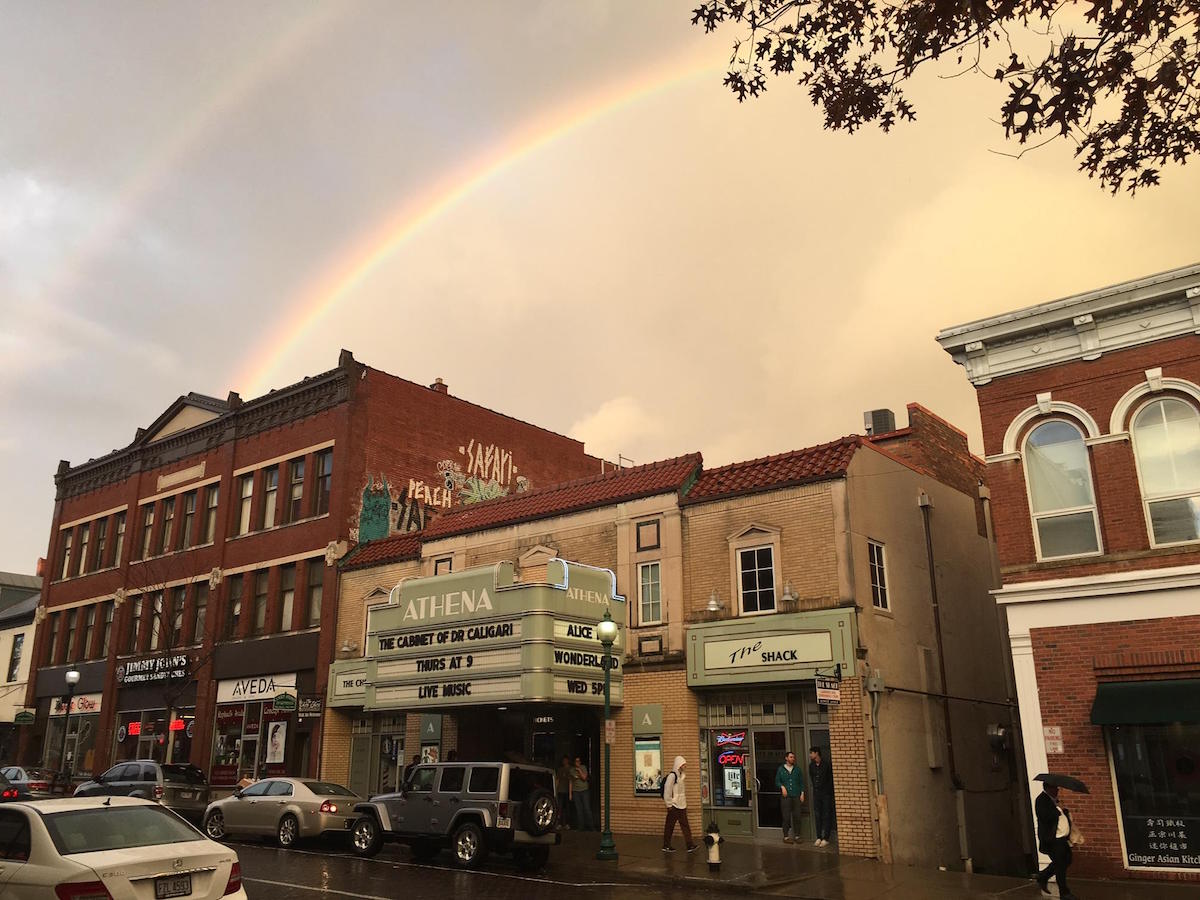 "Rainbow over the Athena Cinema," Emily Beveridge