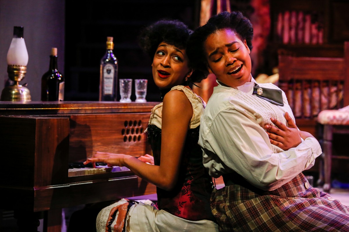 Esther (Kihresha Redmond) and Mayme (Zyrece Montgomery) in "Intimate Apparel," running March 23 - April 2 in Kantner Hall.
