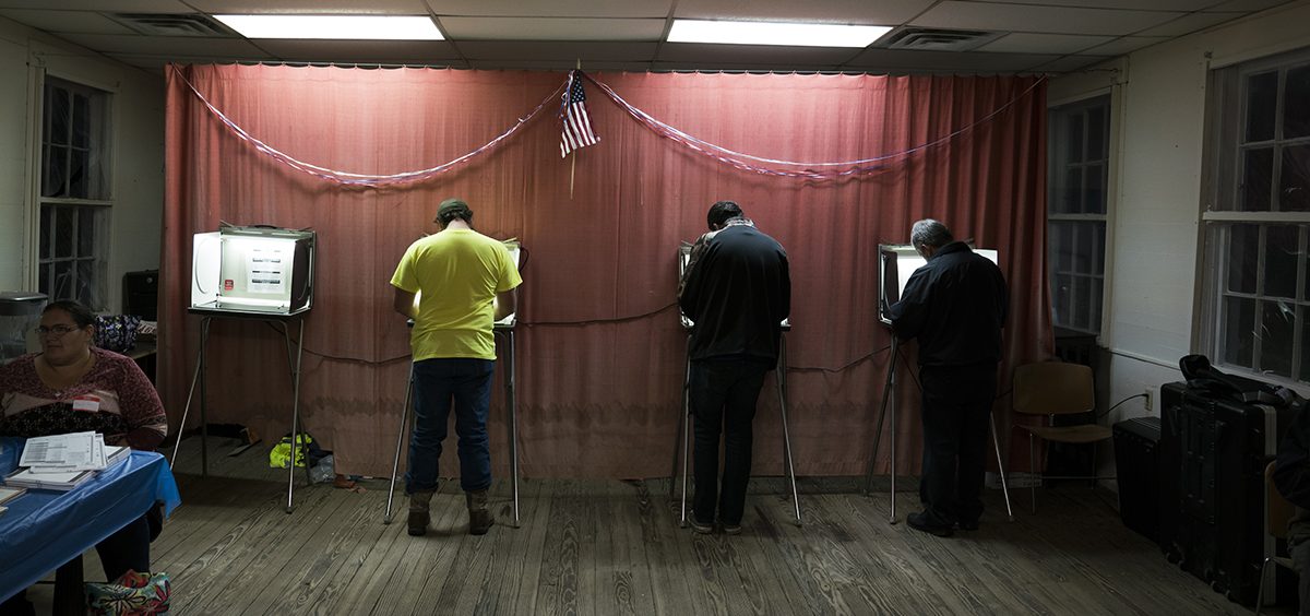 Voters cast their ballots on Election Day in McArthur, Ohio.