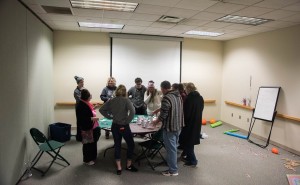 The Sibs weekend BREAKOUT room consisted of multiple puzzles in which families had to complete in order to 'breakout' of the room in 45 minutes. The event was held in the Ping recrectional center on Saturday,  February 4, 2017. (Meagan Hall/ WOUB)