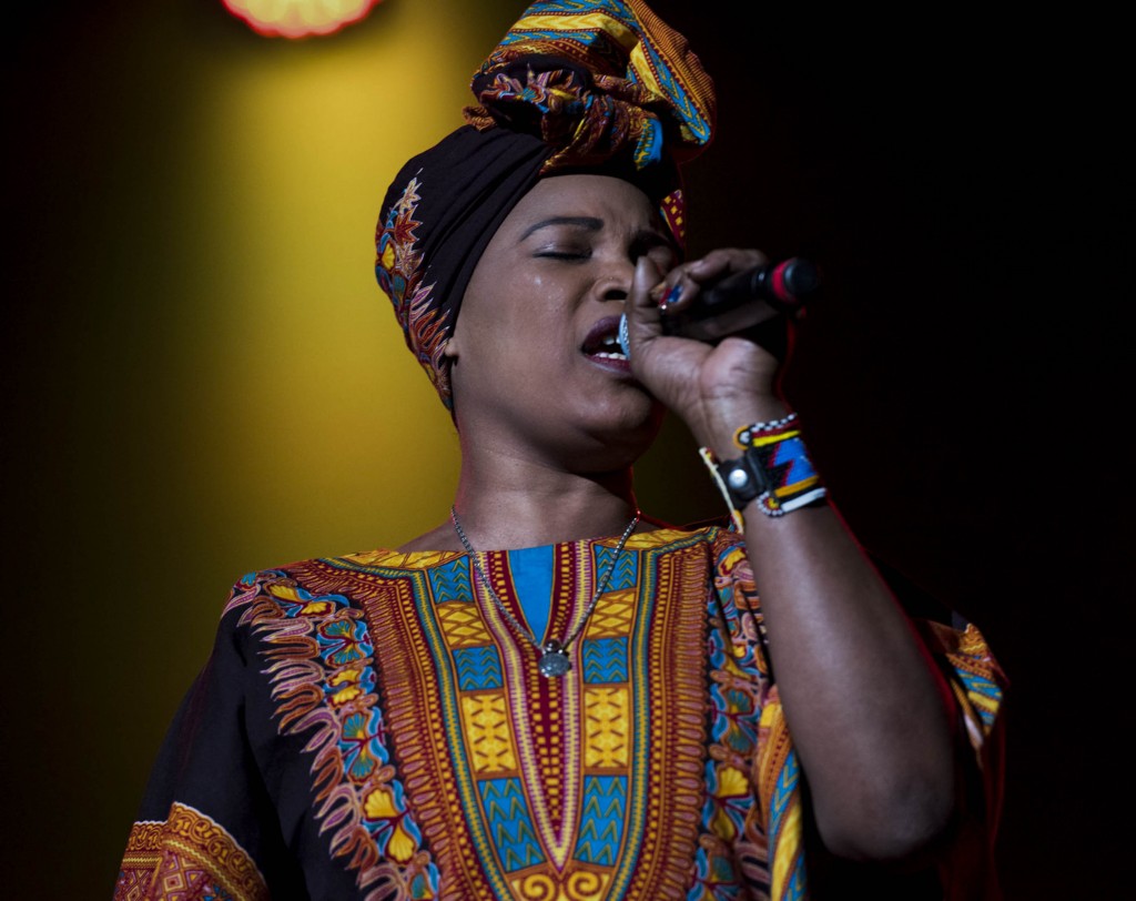 Asia Madani, a vocalist and percussionist from Sudan. Asia has performed at many international festivals, and is now a member of Nile Project. (Meagan Hall/ WOUB)