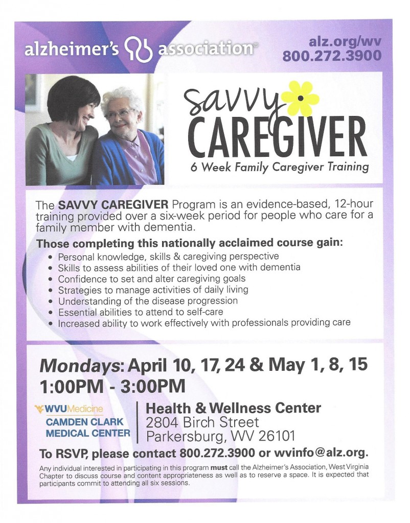 Alzheimer s Association West Virginia Chapter Savvy Caregiver Program