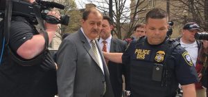 Coal magnate Don Blankenship is shown outside a federal courthouse in Charleston, W.Va.