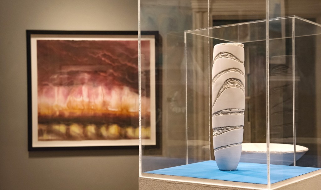 A snapshot of DACO's "Three Voices" exhibition. (WOUB/Margaret Sabec)