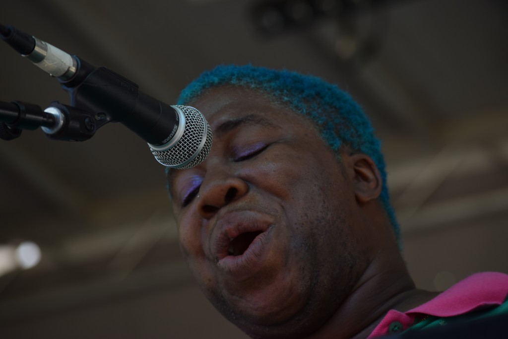 Sharon Udoh of Counterfeit Madison performs at the 2017 Nelsonville Music Festival. (WOUB/Joseph Snider)
