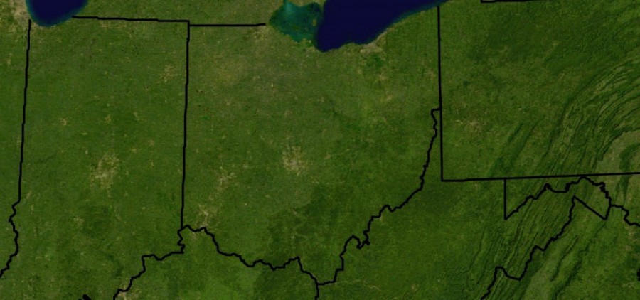 Ohio on a map