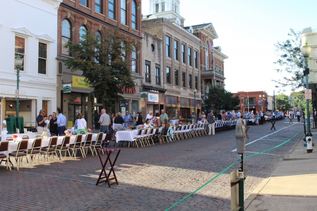 Court Street was shut down early in the day to make way for the annual Southeast Ohio Food Bank fundraiser, Bounty on the Bricks. (WOUB/Emily Votaw) 