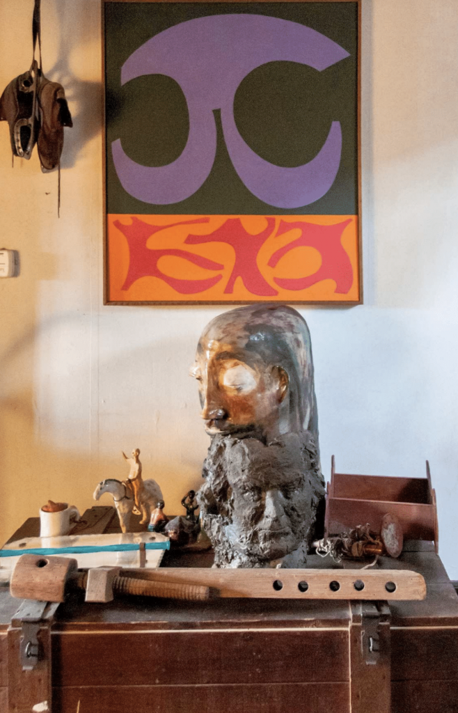 Some of Bob Borchard's art on display in his home. (Photograph by John Borchard) 