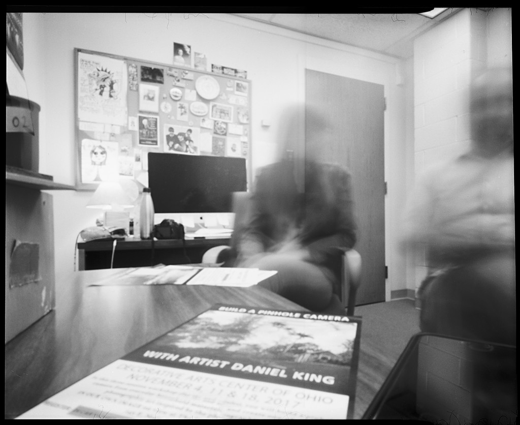 An image created by one of Daniel King's pinhole cameras during WOUB's Emily Votaw's interview with the artist. (Daniel King)