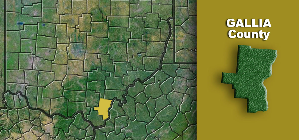 Gallia County highlighted on a map