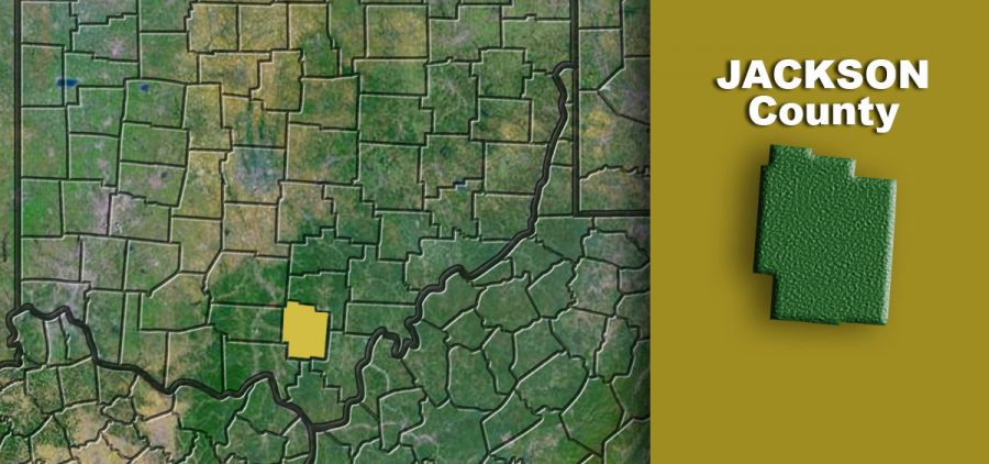 Jackson County highlighted on a map
