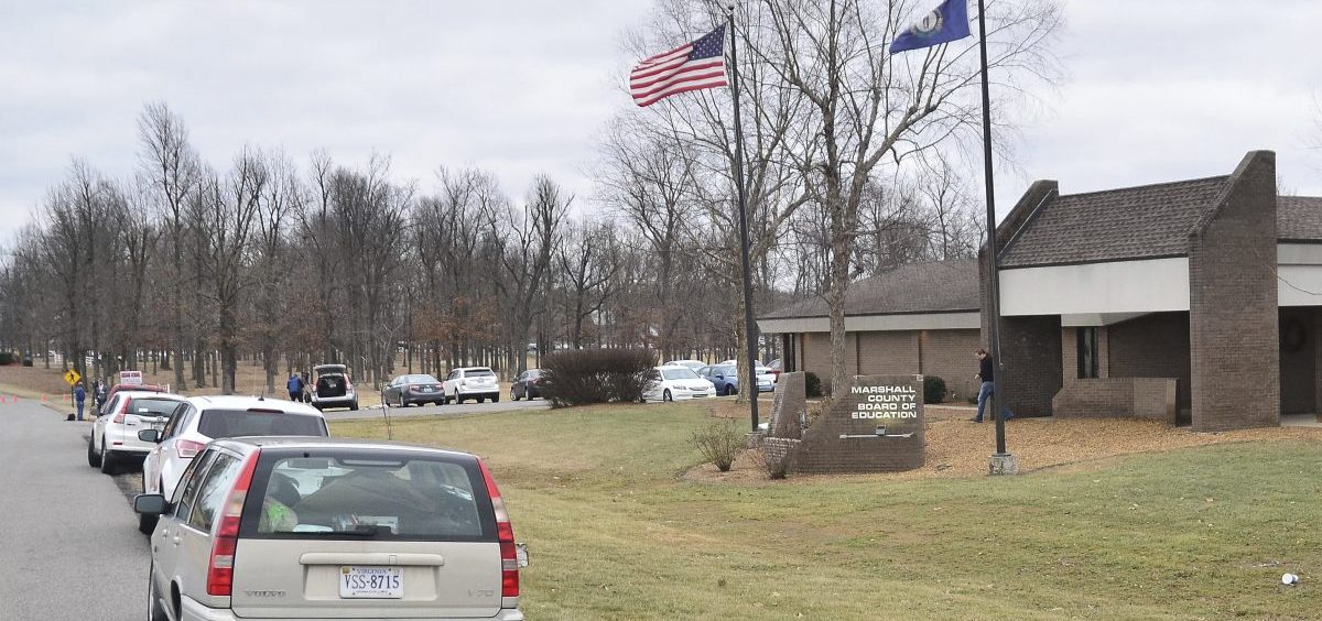Marshall County High School in Benton, Ky., seen Tuesday after a student allegedly opened fire on his classmates, killing at least two people.