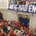 Kentucky teachers fill the capitol for a rally.