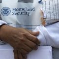 Central American immigrants depart ICE custody, pending future immigration court hearings, on June 11 in McAllen, Texas.