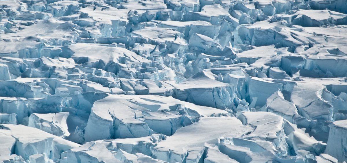 Crevasses near the grounding line of Pine Island Glacier, Antarctica.