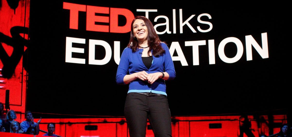 Pearl Arredondo on the TED stage.