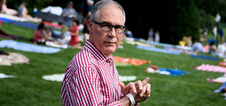 Scott Pruitt attends a picnic for military families at the White House on July 4, a day before he was forced out of as head of the Environmental Protection Agency for various alleged ethical lapses.