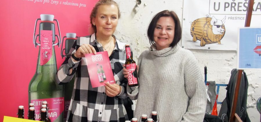Jana Krocakova and Petra Plankova of Mamma HELP show off their new brew aimed at helping breast cancer patients undergoing chemo to "feel normal" and overcome their impaired sense of taste.