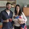 Prime Minister Jacinda Ardern and partner Clarke Gayford pose with their baby daughter Neve Gayford at their home on Thursday in Auckland, New Zealand.