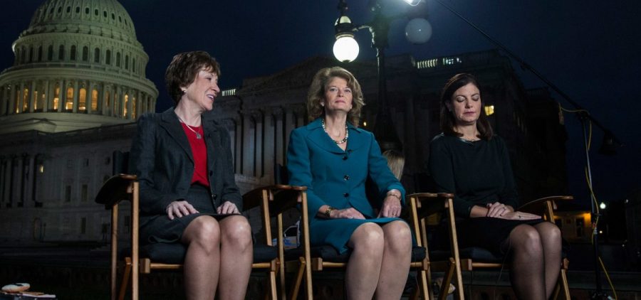 Republican Senators Susan Collins of Maine, Lisa Murkowski of Alaska, and Kelly Ayotte of New Hampshire were among the women who got credit for reaching across the aisle to end the 2013 government shutdown.