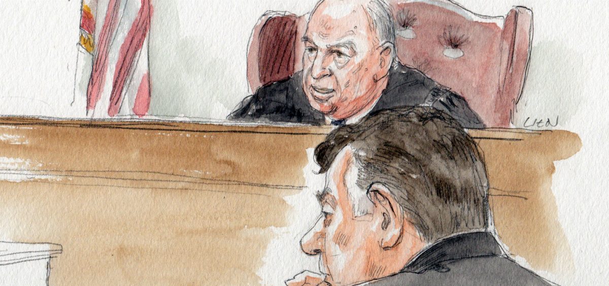 Judge Ellis gives jury instructions in front of Paul Manafort on Tuesday.