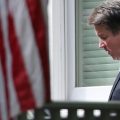 Supreme Court nominee Judge Brett Kavanaugh leaves his home on Wednesday in Chevy Chase, Md.