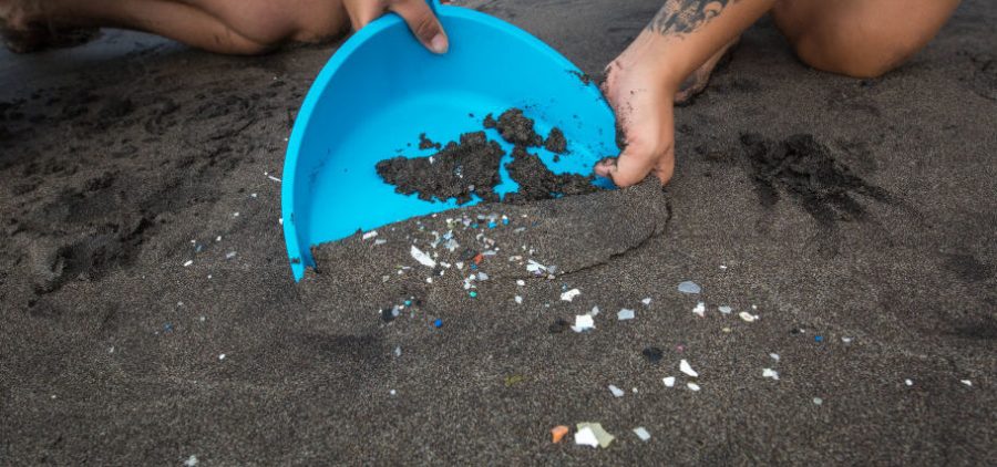Microplastics are not just showing up on beaches like this one in the Canary Islands — a very small study shows that they are in human waste in many parts of the world.