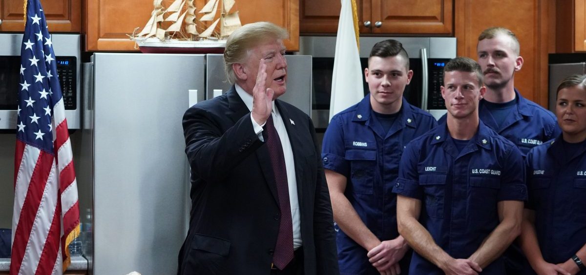 President Trump visits U.S. Coast Guard personnel in Florida on Thanksgiving.