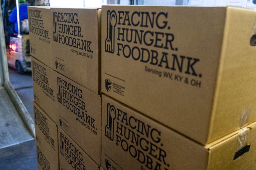 A warehouse in the Facing Hunger food bank in Huntington, WV.