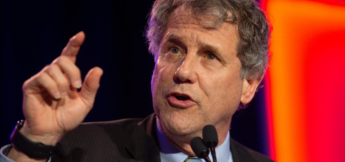 Sen. Sherrod Brown gives his victory speech at the Ohio Democrats 2018 Midterm Election Night Watch Party at the Hyatt Regency in Columbus, Ohio on November 6, 2018.
