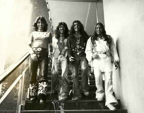 Pat Vegas and members of the Native American rock group, Redbone