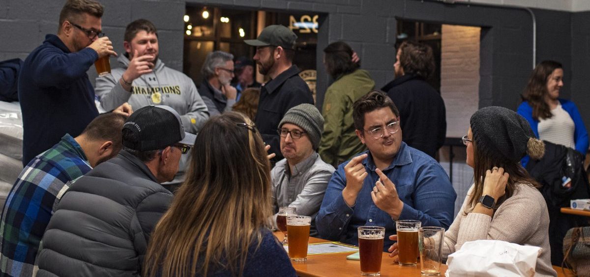 Deaf and hearing patrons communicate through a mixture of ASL, lip reading and talking to one another. Streetcar 82 Brewing Co. was founded by alumni from Gallaudet University to create a community for both hearing and deaf people who admire locally brewed beer in Hyattsville, Md.