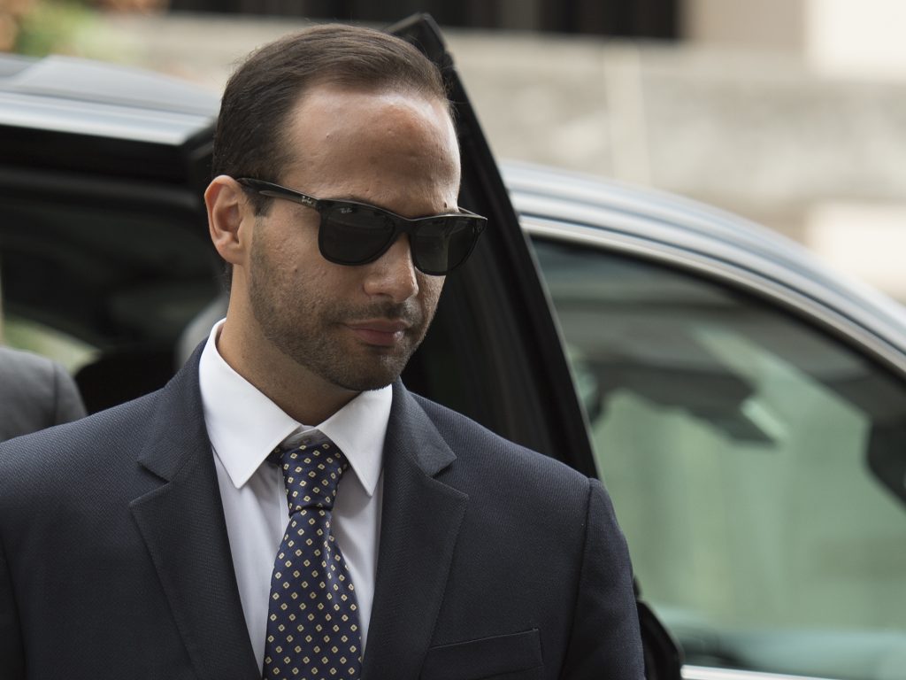 George Papadopoulos arrives at court for his sentencing on Sept. 7, 2018.