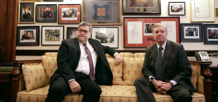 Attorney General nominee William Barr (left) is meeting with senators including Judiciary Committee member Sen. Lindsey Graham, R-S.C., on Wednesday, ahead of next week's confirmation hearing.