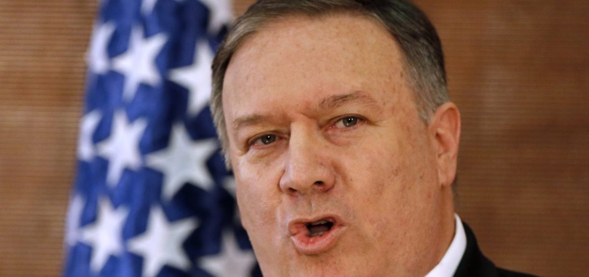 U.S. Secretary of State Mike Pompeo delivers a speech at the American University in Cairo on Thursday that was a scathing rebuke of the Obama administration's Mideast policies.
