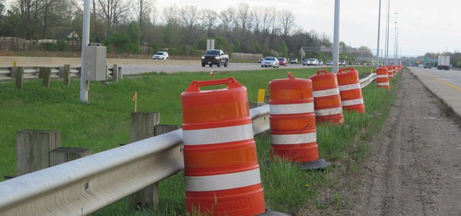 orange barrels on I-270