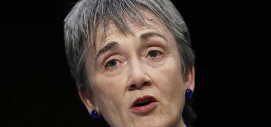 Air Force Secretary Heather Wilson, shown here at a 2017 hearing on Capitol Hill in Washington, has said she plans to resign.