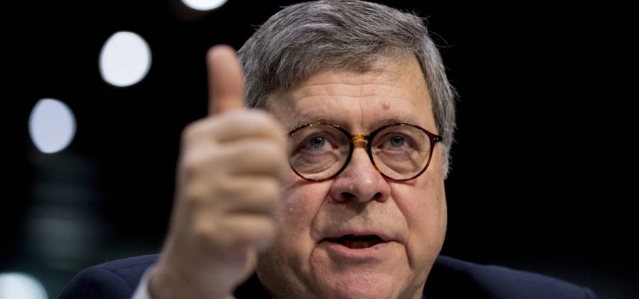 Then-Attorney General nominee William Barr testifies during a Senate Judiciary Committee hearing on Capitol Hill in Washington in January. Despite the House's vote on Thursday, the decision of how much of Mueller's report becomes public still rests in Barr's hands.