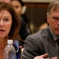 Cindy and Fred Warmbier, parents of Otto Warmbier, released a statement saying, "No excuses or lavish praise can change" the fact that they hold North Korean leader Kim Jong Un responsible for their son's death. The Warmbiers are seen here at the U.N., where they spoke about human rights last May.