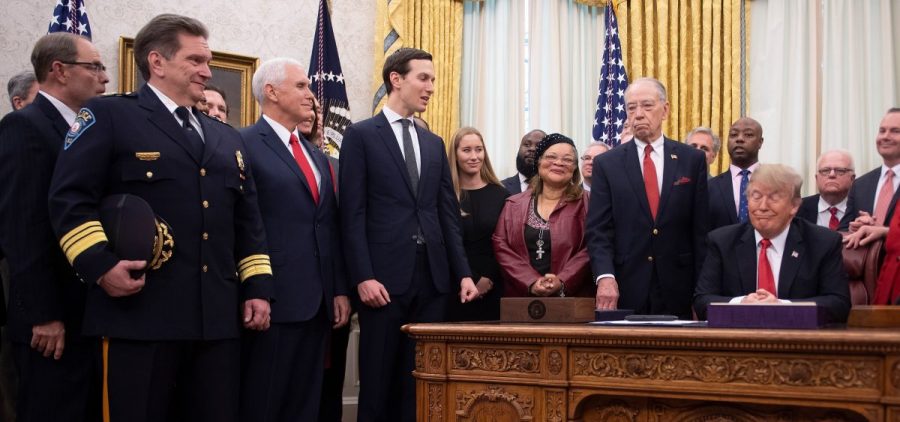 President Trump at the signing ceremony for the First Step Act in December. While some prisoners are benefiting from reduced sentences, implementation of other aspects of the law has been hit with delays.