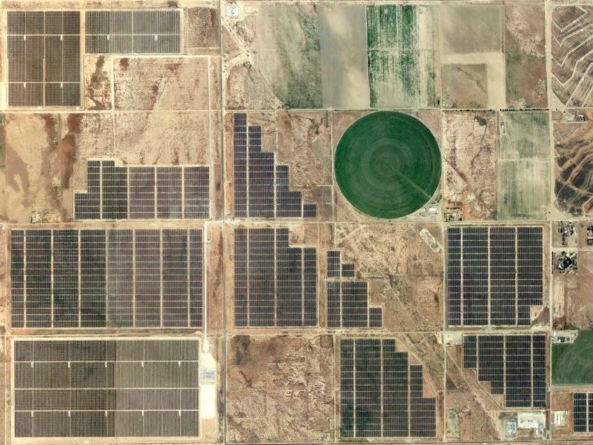 The northern Antelope Valley in California is home to a number of large-scale solar panel installations.
