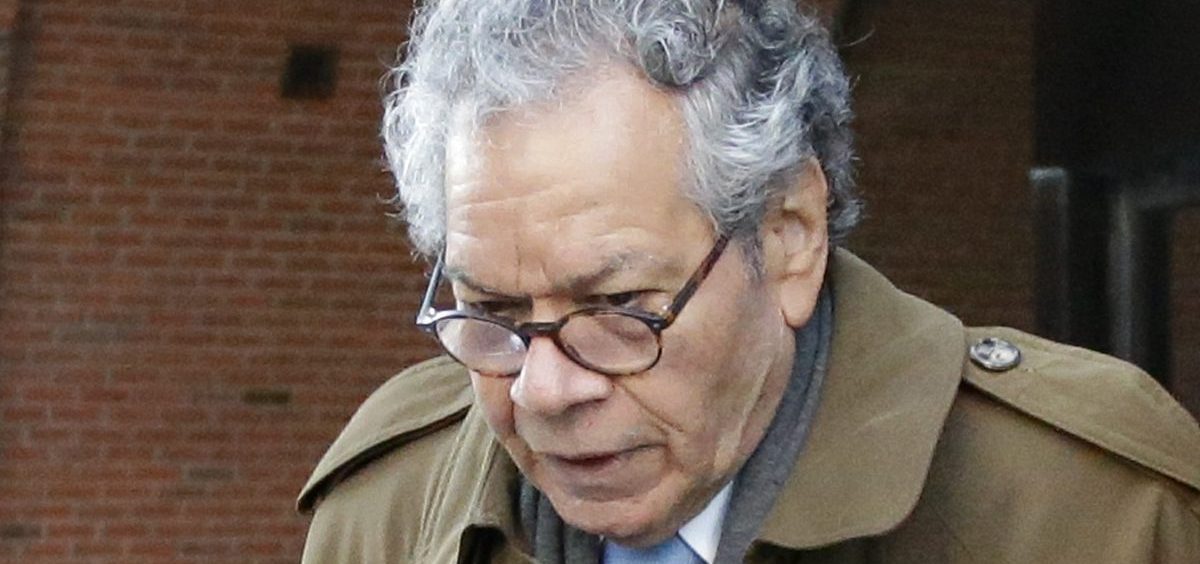 Insys Therapeutics founder John Kapoor departs federal court in Boston, Jan. 30. On Monday the company filed for Chapter 11 bankruptcy, saying it needs to sell its assets to pay back creditors. Kapoor, who was convicted last month of racketeering, owns more than 63% of the company.