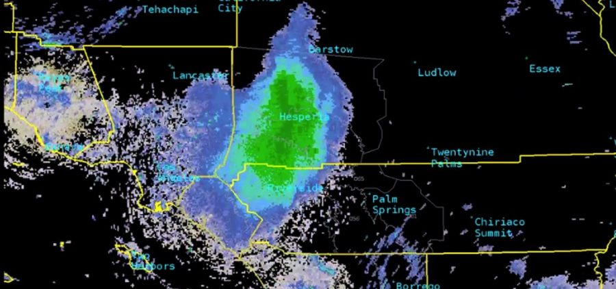 A huge blob that appeared on the National Weather Service's radar wasn't a rain cloud, but a massive swarm of ladybugs over San Bernardino County in Southern California.