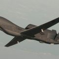 An RQ-4 Global Hawk drone conducting tests in Maryland in a U.S. Navy handout from 2017. On Thursday, Iran's Revolutionary Guard says it shot down a similar drone in southern Iran.