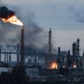 Flames and smoke emerge from the Philadelphia Energy Solutions refinery in Philadelphia on June 21. Experts say the explosions could have been far more devastating if deadly hydrogen fluoride had been released.