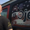 Richard Ojeda talks outside his campaign headquarters in Logan, W.Va. Ojeda is decorated with military medals and 26 tattoos and can bench presses 300 pounds. The retired Army paratrooper doesn't fit the typical profile of the ideal candidate for Congress.