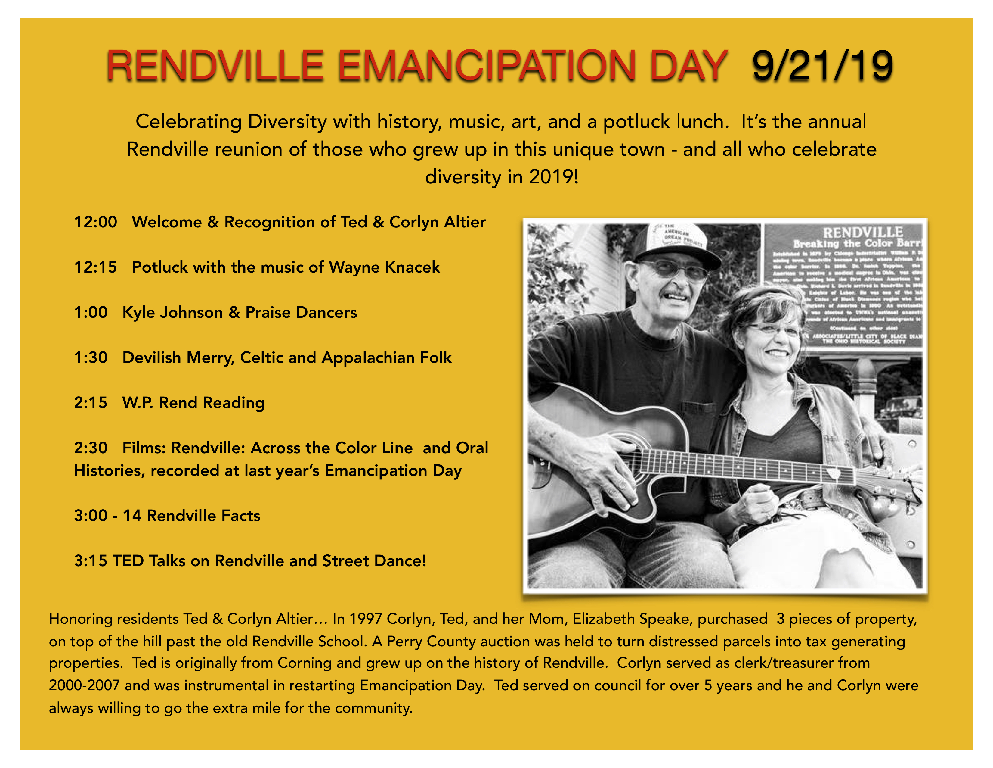 Rendville Emancipation Day flier