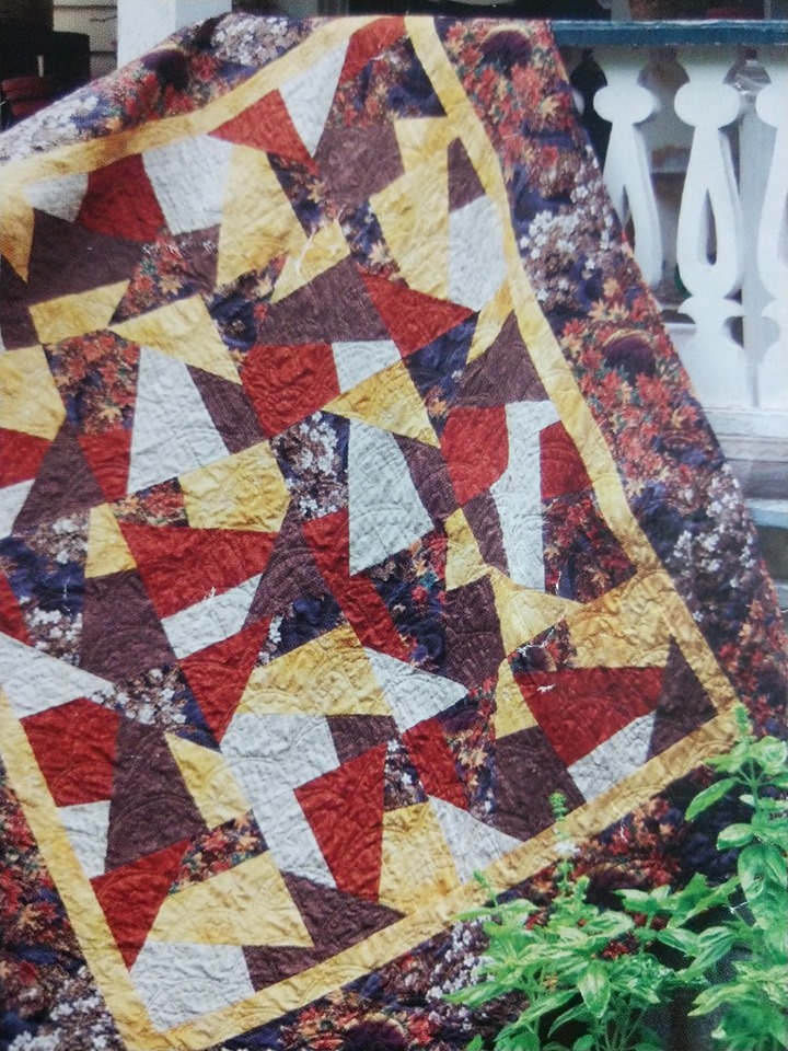 A quilt put on display